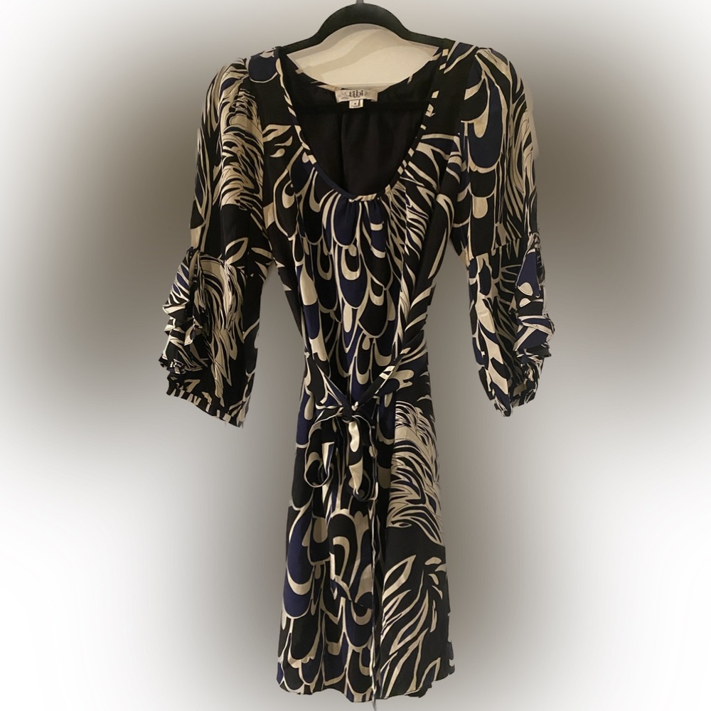 Tibi Navy & Black Floral Dress - Size: 4